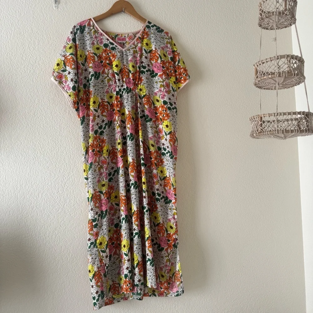 Kate Spade Floral Slit-Hem Caftan kaftan Spring Bounty Print Size medium